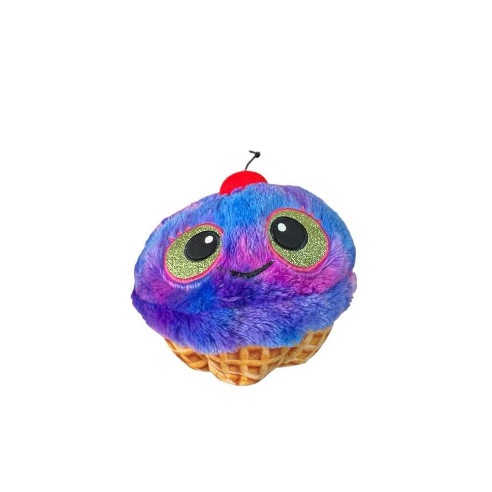 Nanco Waffle Sundae 9" Plush Stuffed Animal Purple Orange‎ Food Glitter